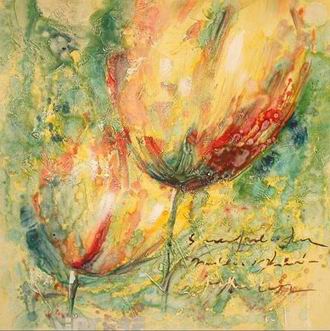 Textured Flowers oil painting